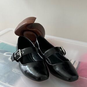 Dolce Vita Black Flats with Buckle Detail